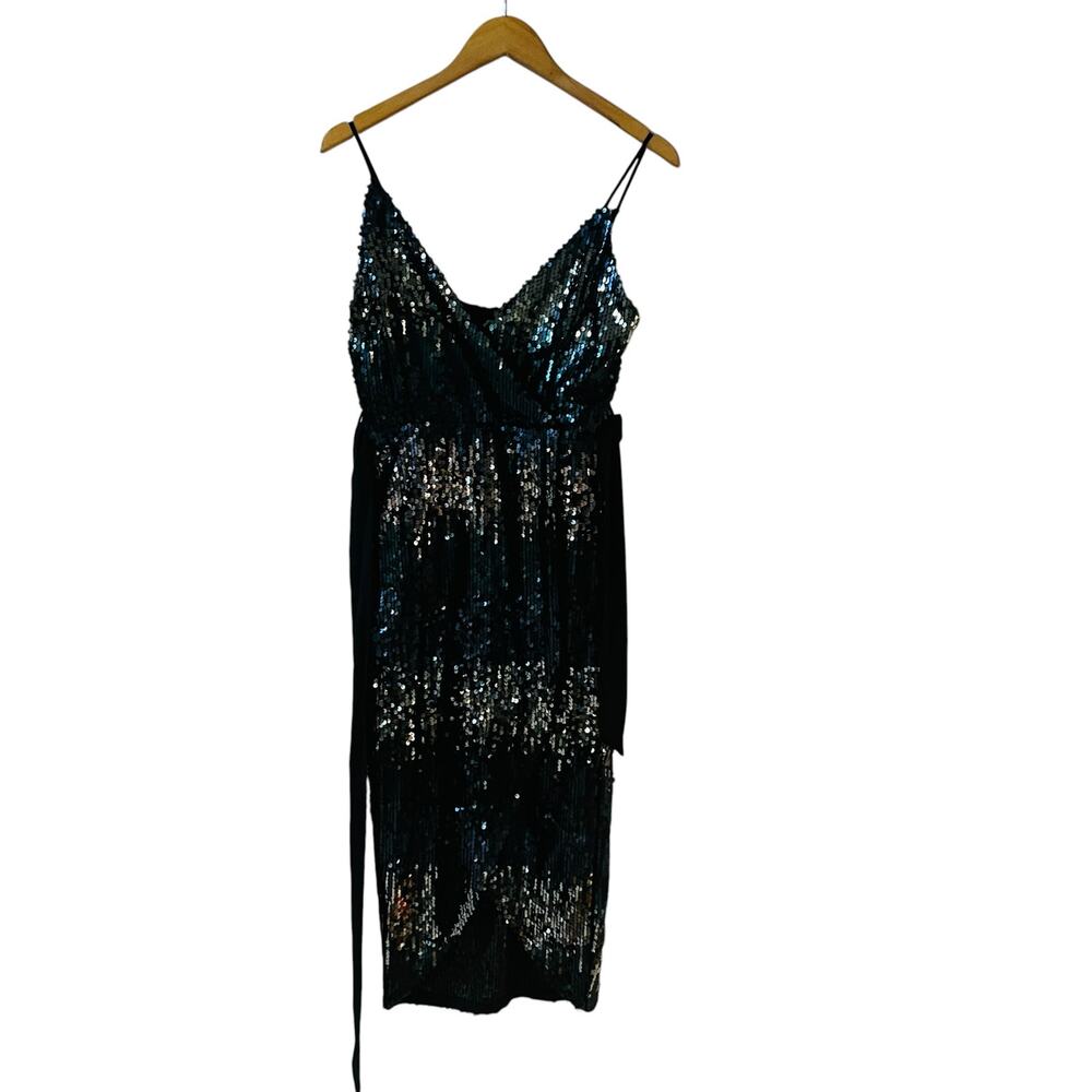 Gianni Bini All Over Sequin Spagetti Strap Dress Size S Small NWT Black